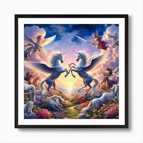 Unicorns And Angels Poster