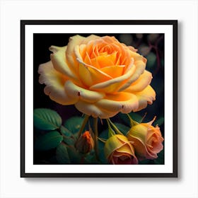 Illuminating A Delicate Bouquet Of Roses 3 Art Print