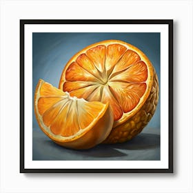 Orange Slice And Half Art Print