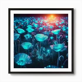 Glow In The Dark Poppy Field Art Print