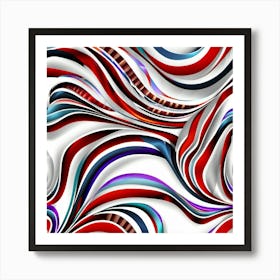 Abstract Red White And Blue Art Print