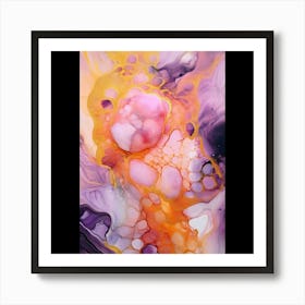 Purple And Orange Abstract Painting Art Print