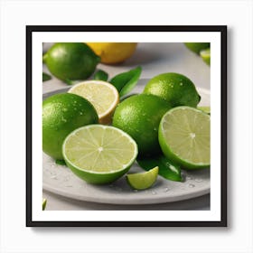 Limes On A Plate 1 Art Print