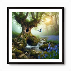 Bluebells In The Forest 20 Art Print