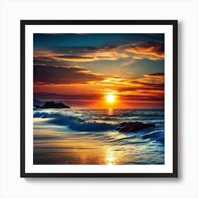 Sunset On The Beach 549 Art Print