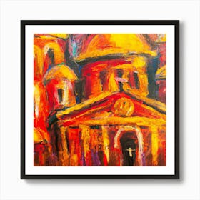 Impressionism Oil Painting, Church, Control, Banks Art Print