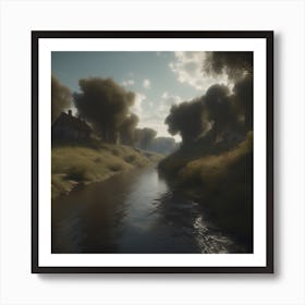 River In The Countryside 11 Art Print