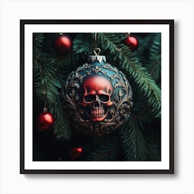 Christmas Tree Ornament Skull 1 Art Print