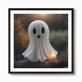 Ghost With Candle Art Print