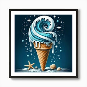 Ice Cream Shop Logo Art Print