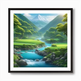 Landscape Of A Golf Course Art Print