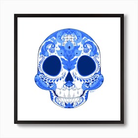 Wild Waves Skull Square Art Print