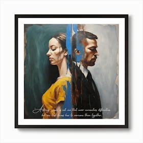 Wall art Man And A Woman separation Art Print