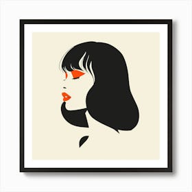 Girl With Red Eyes Art Print