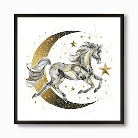 Horse On The Moon Art Print