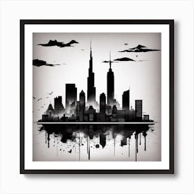 Dubai Skyline Art Print