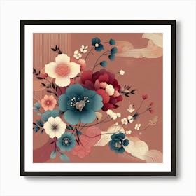 Asian Floral Painting 1 Art Print