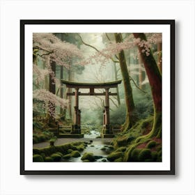 Cherry Blossoms In The Forest 1 Art Print