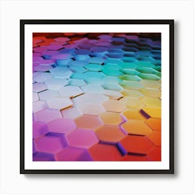 Rainbow Hexagons Art Print