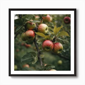 Red Apples On A Tree Art Print