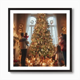 Family Christmas Tree Art Print