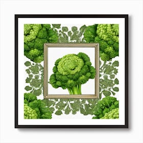 Green Broccoli In A Frame 5 Art Print