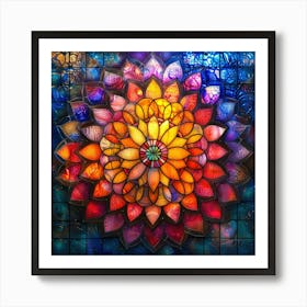 Stained Glass Flower Art Print