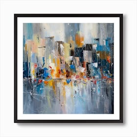 Urban Bustle Abstract City Art Painting Art Print