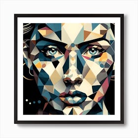 Geometric Womans Face Art Print