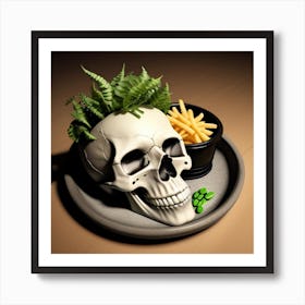 Skull With French Fries Poster