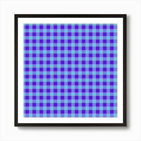 Blue And White Checkered Fabric Art Print