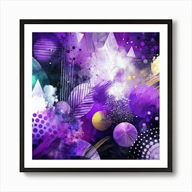 Abstract Purple Abstract Painting Art Print