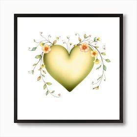 Flux Schnell A Delicate Ornate Botanical Heart Illustration In 3 Affiche