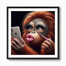 Orangutan Selfie Art Print