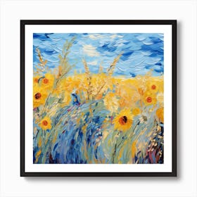 Sunflowers In The Field Art Print