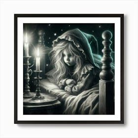 Little Girl In Bed 1 Art Print