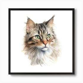 Brazilian Shorthair Longhair Cat Portrait 1 Art Print
