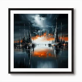 Cityscape At Night 5 Art Print