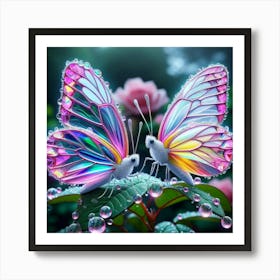 Butterfly With Water Droplets Art Print