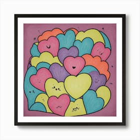 Heart Shaped Hearts Art Print