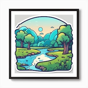 Cartoon Landscape Art Print