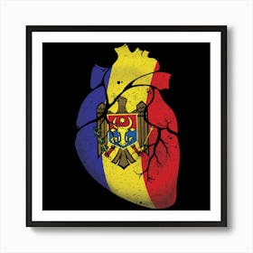 Moldova Heart Flag Art Print