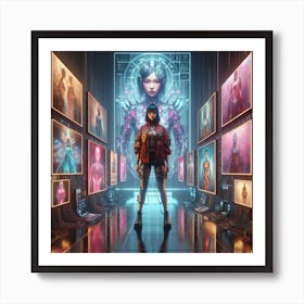 Woman In A Futuristic Setting Art Print