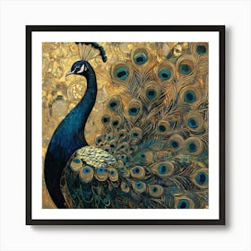 Peacock Canvas Art Art Print