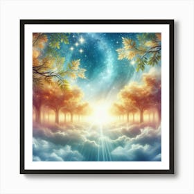 Clouds And Stars In The Sky 1 Art Print