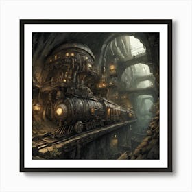 444387 An Underground City, Filled With Steam Powered Tra Xl 1024 V1 0 Art Print