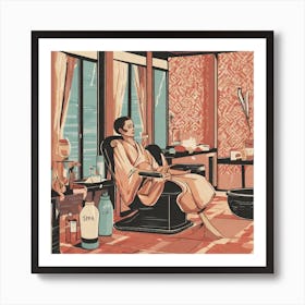 Woman In A Spa Chair Art Print