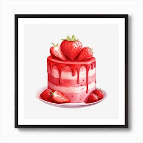 Strawberry Cake 24 Art Print
