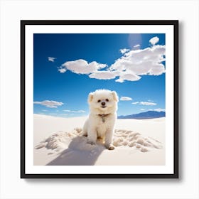 White Sand Dog Art Print