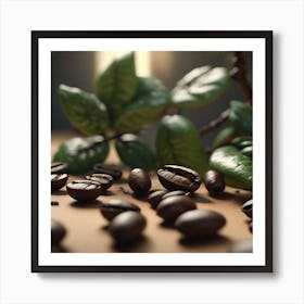 Coffee Beans On A Table 1 Art Print